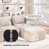 4-Seater U-Shaped Modular Sofa Without Frame, 2 Stools, 32D High-Density Foam, Soft Fabric Cover, Non-Slip, Living Room, No Assembly Required, Beige.