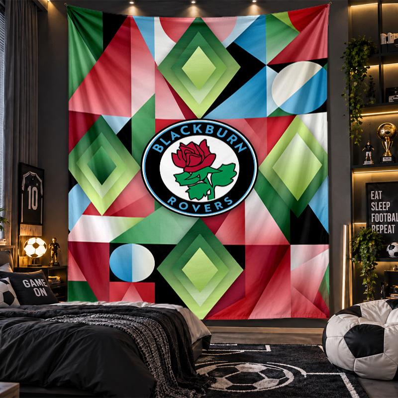 Wall Hanging Tapestry Blackburn Rovers Football Print Cloth for Living Room Bedroom Home Decor