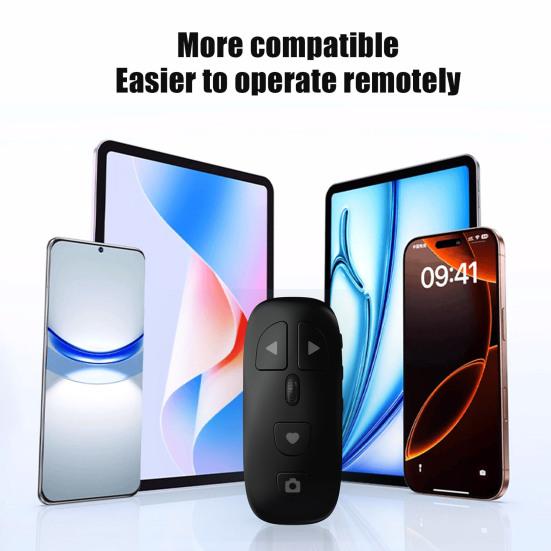 Bluetooth-compatible Remote Control with Rolling Wheel Wireless Phones Tablets Camera Shutter E-book Reading Short Video Page Turner Clicker