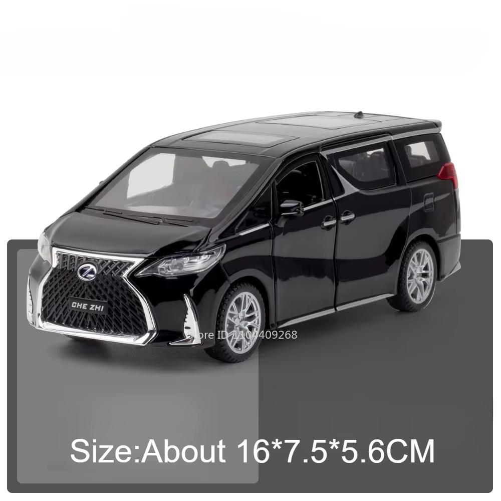1:32 HIACE MPV LM300H Alloy Car Model Toy Diecast Metal Van Simulated Business Vehicles Light Sound Toys For Boys Birthday Gifts