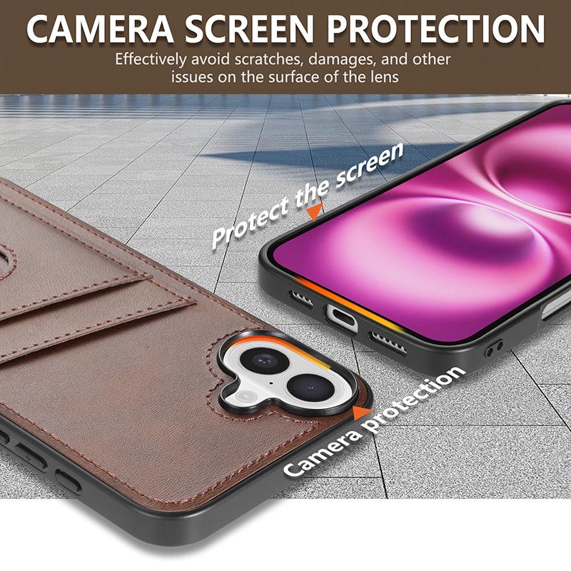Business Leder Weiche Kante Handyhülle Für iPhone 16E 15 Pro Max 14 Pro 13 12 11 Einfarbig Stoßfest Schlank Hart PC Rückseite
