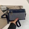 Rhinestone-Studded Shoulder Bags for Women Zip Closure Trendy Small Square Ladies Clutch Bag Small Crossbody Bags for Women