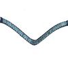 Single Row of Sparkling Light Teal Emerald-Cut Snap browband Made from Durable Leather .