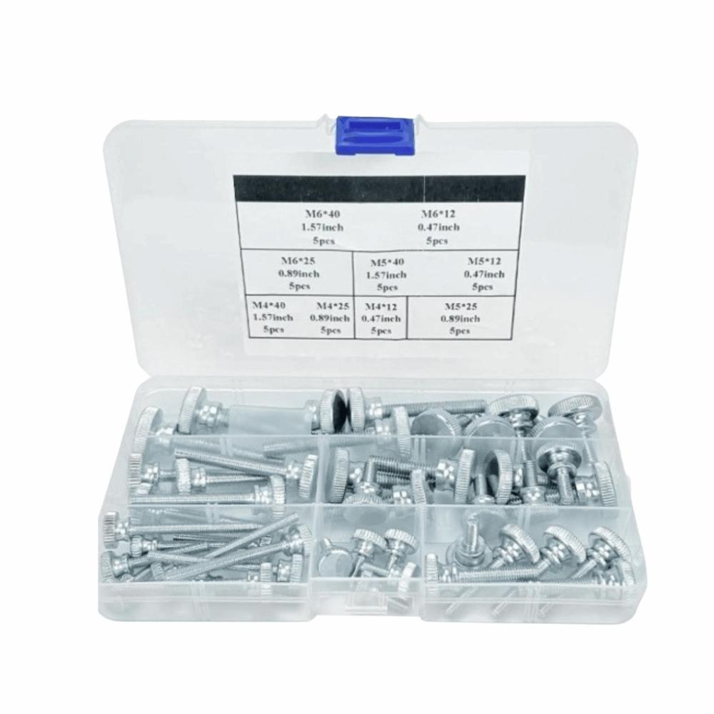 45pcs Large Head Thumb Screws Durable Round Head Screws GB834 Knurled Screws  Construction