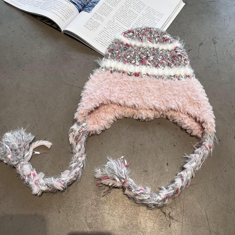 Winter Knit Warm Cap Padded Lining Women Cold Weather Trendy Hat Breathable