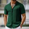 Men Single-breasted Knitted Polo Shirts Short Sleeve Stripe Jacquarded Luxury Cardigan American Fashion Premium Quality Knitwear