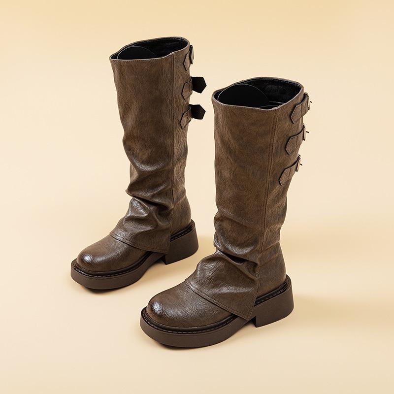 

Высокие сапоги Осенние/Зимние рыцарские сапоги Сапоги на платформе Высокие сапоги для женщин 40 хаки