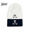 Embroidered Skull Hat Design Thick Knit Warm Men Women Winter Beanie Fun Cap Stretchy Unisex