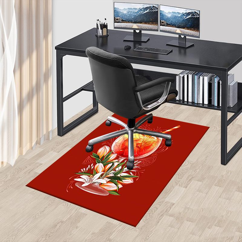 1PC Cocktail Flowers Extra Large Non Slip Floor Carpet, Office, Family, Bedroom, Studio Large Area Rug Indoor Rugs, Vibrant Colors
