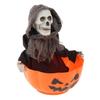 Halloween Skeleton Candy Bowl Animated Skull Candy Dish with Motion Activated Horror Halloween Candy Server with LED Eyes And Creepy Sound