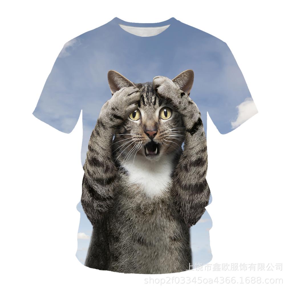 Letní pánské dámské tričko 3D digitální potisk trička kulatý výstřih volné krátký rukáv trička