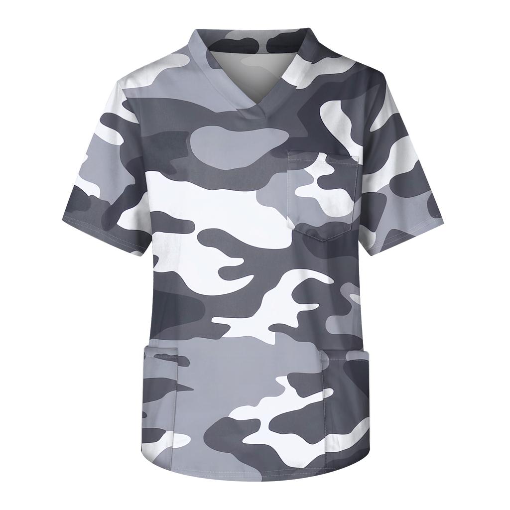 Pánská pracovní halenka s krátkým rukávem a výstřihem do V na hrudi