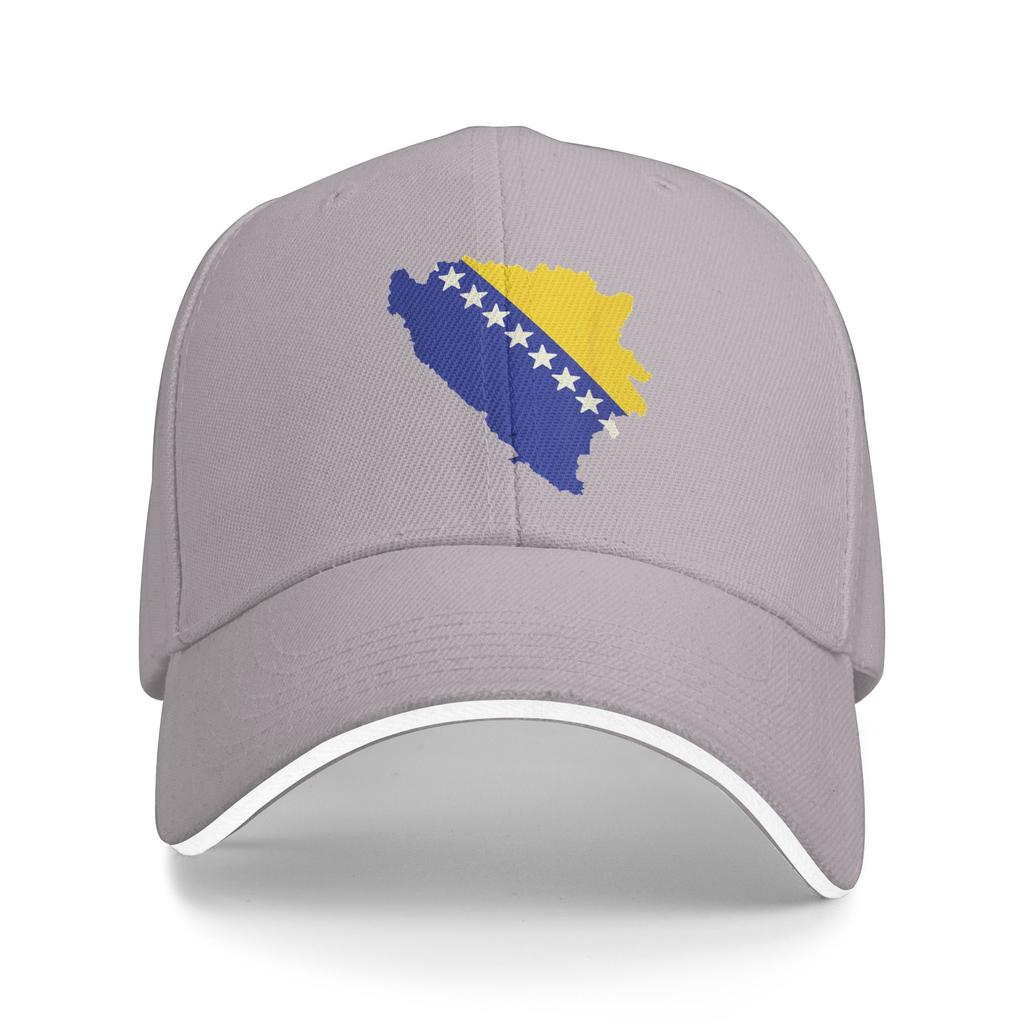 Women Unisex Bosnia and Herzegovina Flag Map Outdoor Hat Sun Baseball Caps Casual Baseball Cap Golf Hats