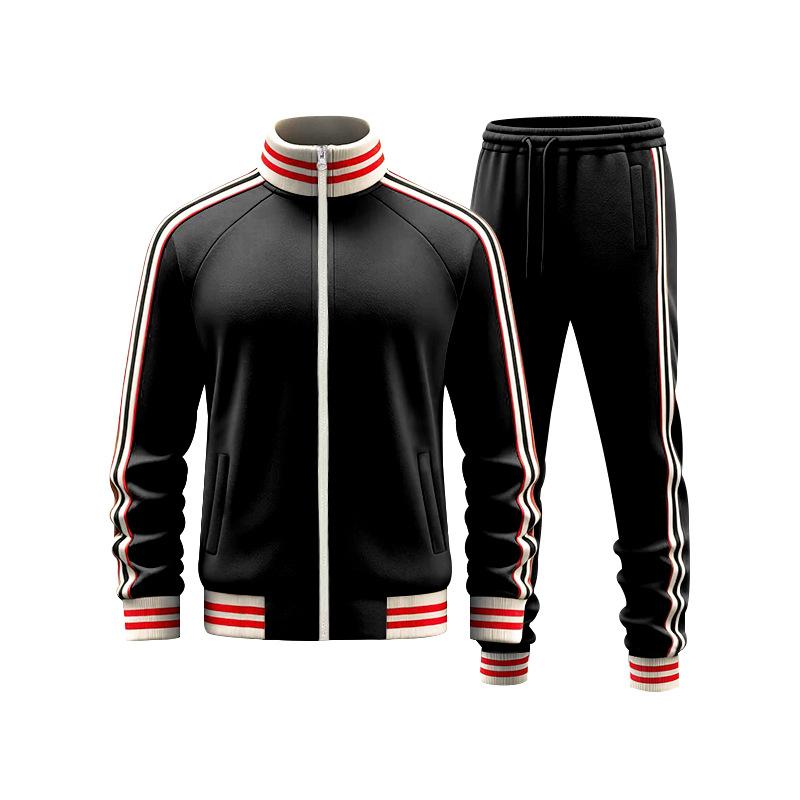 Autumn Heavy Loose and Simple Men's Trendy Sports Plus Velvet Casual Stand Collar Suit