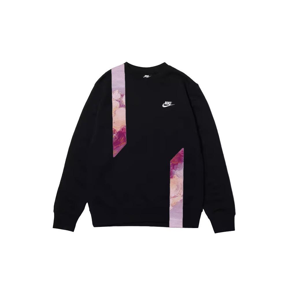 Nike Outdoor Sports Warm Versatile Purple Mist New Chinese Style Letter Logo Round Neck Sweatshirt Unisex Sweatshirt Black BV2667-010(TEAM702-A15)