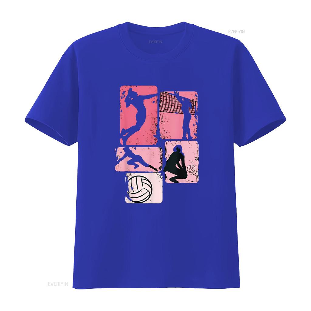 Volleyball Girls Unisex Youth Girl Player T Shirt Vintage Washed Stretched Graphic Soft Unisex Comfortable Homme