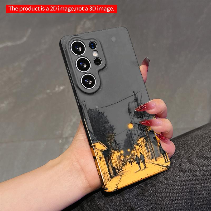2DFlat Samsung Phone Case Golden Street Lights At Dusk Applicable To Galaxy S22 S23 S24 S25ULTRA S26 A12 A13 A14 A15 A16