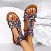 2025 Summer Women's Roman Sandals Flat Heel Wrap Rear Zipper Open Toes Women Sandalias Dress Beach Anti-slip Zapatillas De Mujer