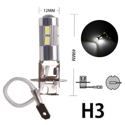 2PCS/Lot Car Fog Light H3 LED High Power H1 LED Fog Running Light Bulb Headlight DRL 10SMD 5630 Super Bright LED Auto Lamp 12V