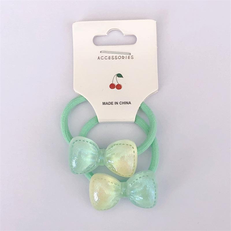 

Korean-Style Gradient Bow Hair Ties for Girls - Set of 2 Elastic Bands