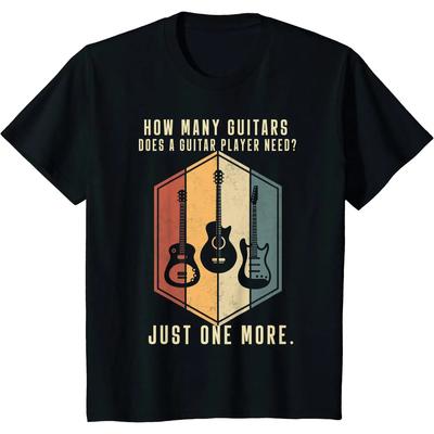 Wie viele Gitarren Geschenke für Männer Gitarristen Musik Vintage T-Shirt Grafik T-Shirts Täglich Vier Jahreszeiten T-Shirts Rundhals
