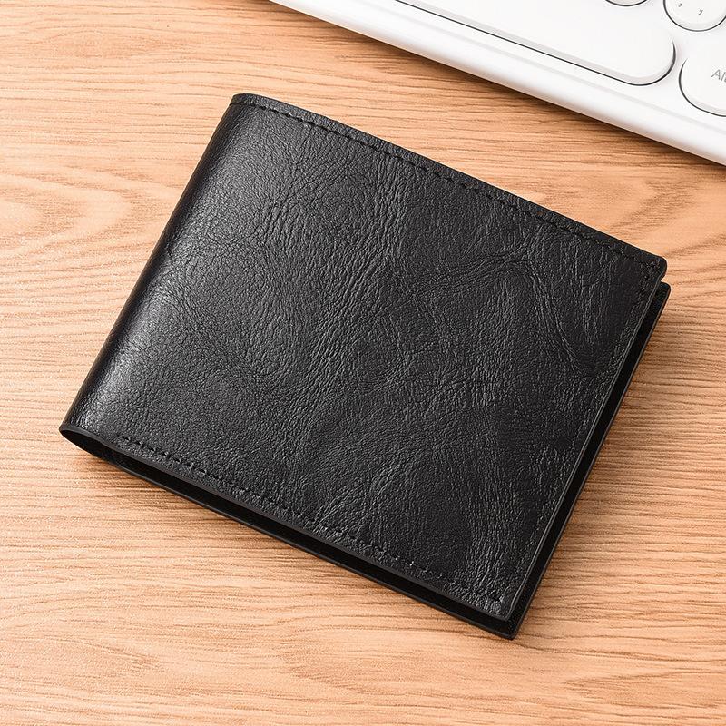 Мужской горизонтальный кошелек, короткий кошелек, мужской студенческий кошелек, винтажный кошелек