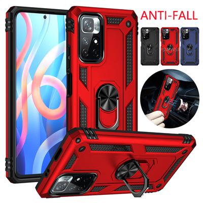 Shockproof Armor Metal Ring Case For Xiaomi Redmi Note 10 11 Prime 9 Pro Max 11S 11T 10T 9T 10C 9S 10S 5G 9A 9C 8 8T Lite Cover