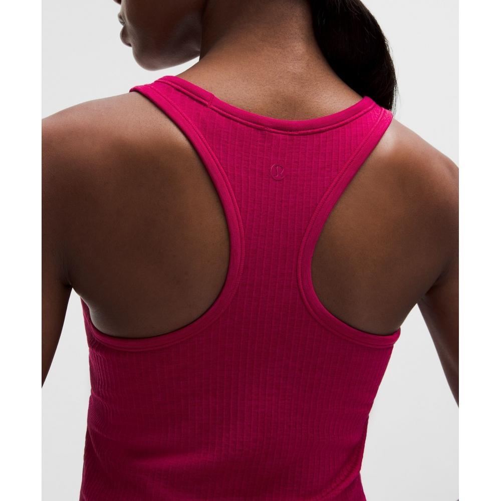 Lululemon EBB To Street Cropped RaCerBaCk Tank Top  Light Support  B C Cup Berry rumBle
