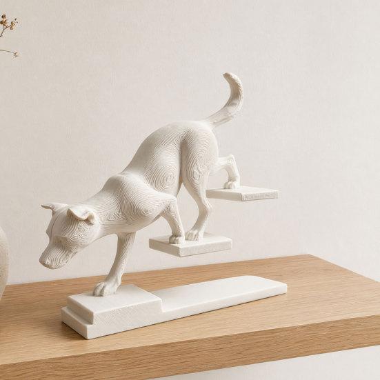 DYS 3D Printed Cat Dog Figurine, Stair Animal Sculpture, Cat/Dog Shape Stepping Artistic Desktop Ornament Gift