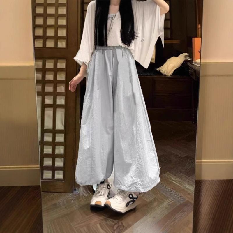 Quick-drying bloomers women's summer new high-waisted loose and thin casual radish pants nine-point wide-leg Nezha pants