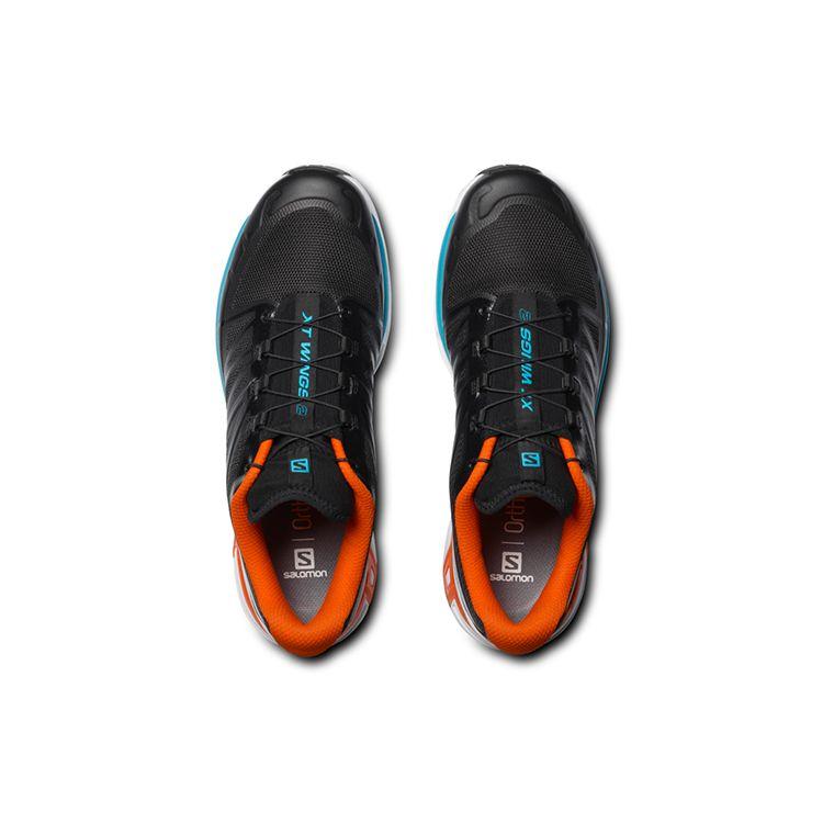 SALOMON XT-Wings 2 Comfortable Fabric Durable Low-Top Trail Running Shoes Unisex Sneakers Black Blue Orange 412347