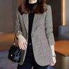 Bird Plaid Blazer Jackets Suit Autumn Fashion Jacket for Women Korean Slim Fit Blazers Suits