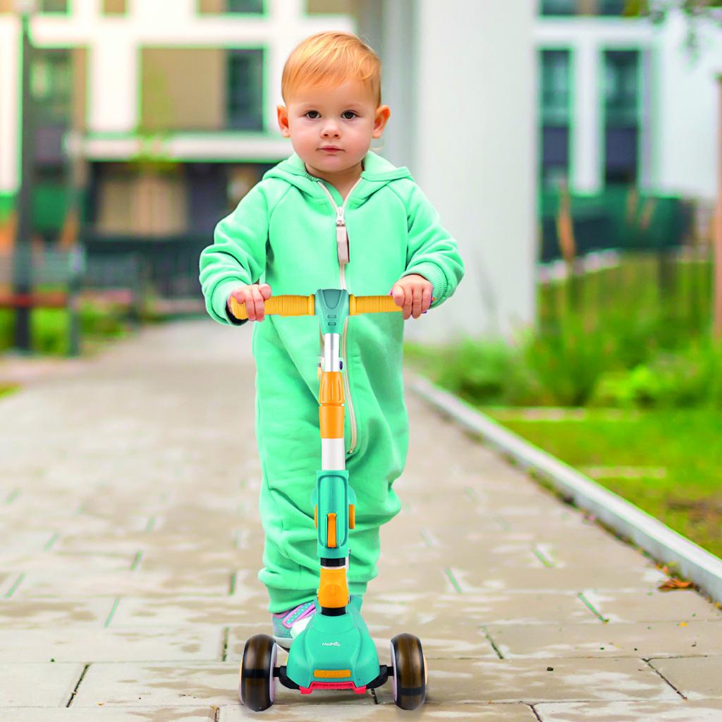 Three-Wheeled Scooter With Seat For Children 2 In 1, Adjustable Brake