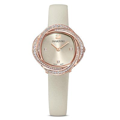 5552424 Damenuhr mit Kristallblume, Grau