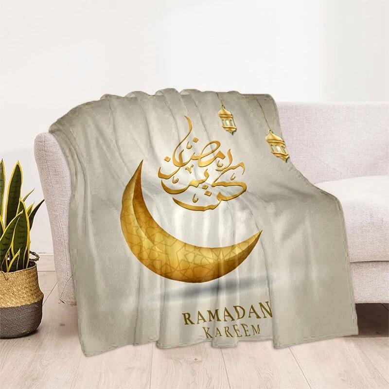 Müslüman Namaz HD Yumuşak Peluş Yatak Atma Karikatür Piknik Ince Battaniye Modern Flanel Battaniye Kapak Gedruckt Bettdecke Geschenk