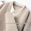 FAPAI Men's Faux Two-Piece V-Neck Knit Sweater