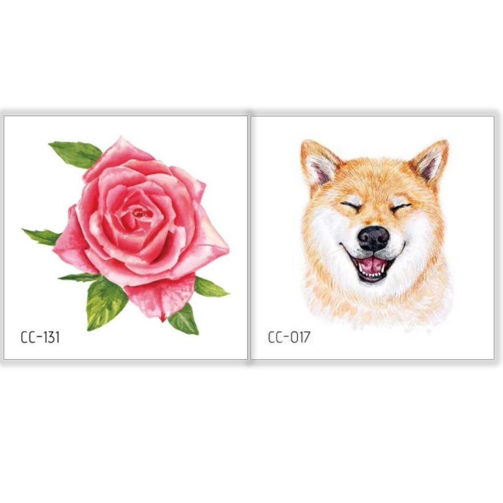 20/2 Sets wasserdichte, aber entfernbare temporäre Tattoos süße Haustier Tiere Blumen