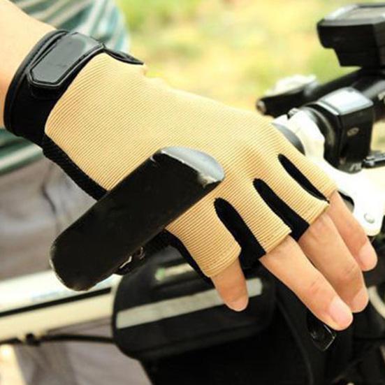1 Pair Half Finger Gloves Skin-friendly Shock Absorption Nylon Roller Skating Anti-Abrasion Gloves