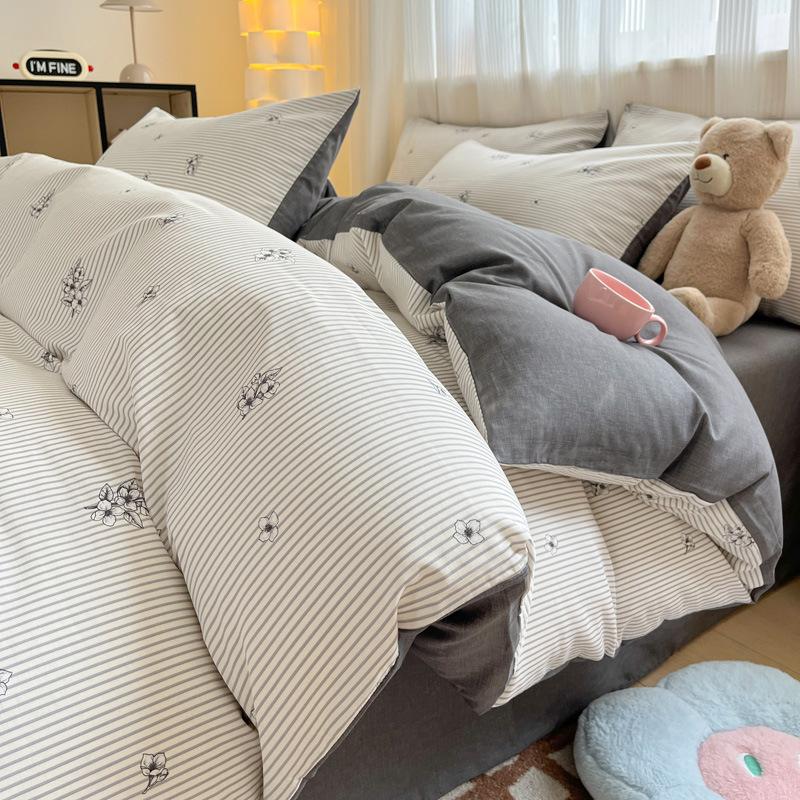 

Маленький чистый хлопок четырехсекционный простыня из чистого хлопка в клетку из трех частей для общежития 1.2m bed