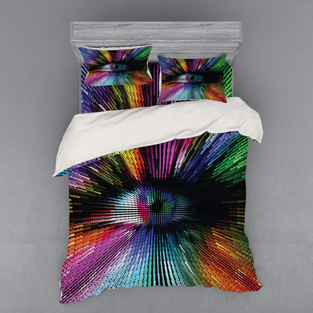 Eye Duvet Cover Set For Teens Adults Quilt Covers Queen King Size Lightweight Down With 2 Pillowcases 1 Duvet Cover No Comforter