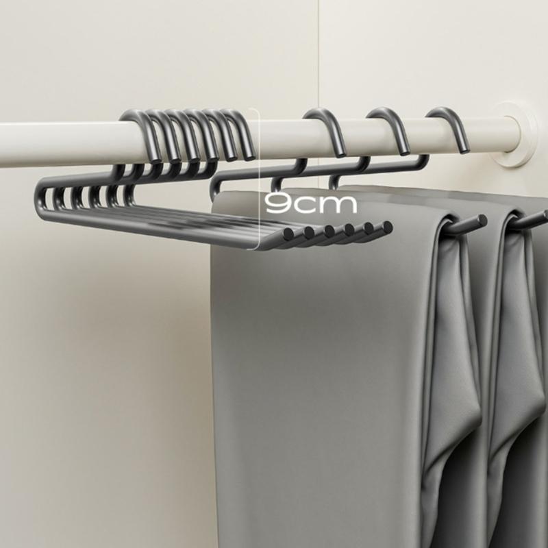 Grip Focused Z Form Trouser Hanger 5 Pack, Metal Closet Rail Holder for Pants Storage and Daily Closet Clothing Order