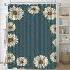 Oil painting landscape Washable Dirt-Resistant Shower Curtain Shower Head waterproof Polyester Bath Curtain For Home Decor