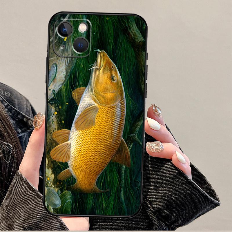 Carp Fishing Phone Case For iPhone 17 Pro Max 14 13 12 11 15 16 Pro Max Mini 15 Plus 16e 17 Air Cover