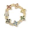 Hip-hop Rap Chain, Unlimited Four-leaf Clover Bracelet, Fashionable Cool Ruffian Handsome Premium 5A Zircon Color Necklace.