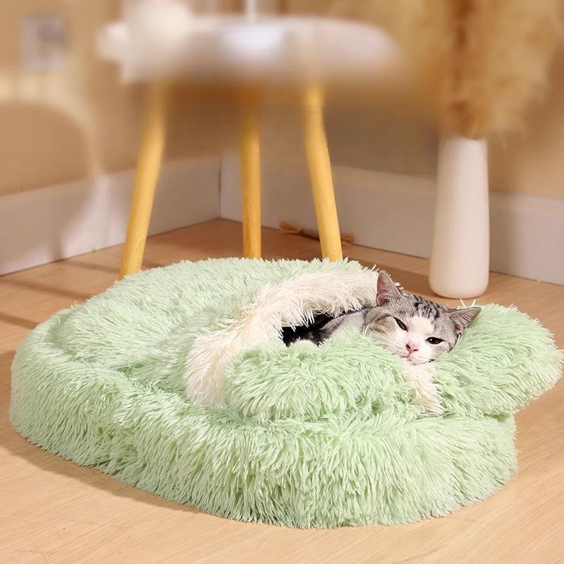 Cat Bed for All Seasons Cats and Dogs Sleep Enclosed Winter Warm Pet Mat Winter Pet Bed