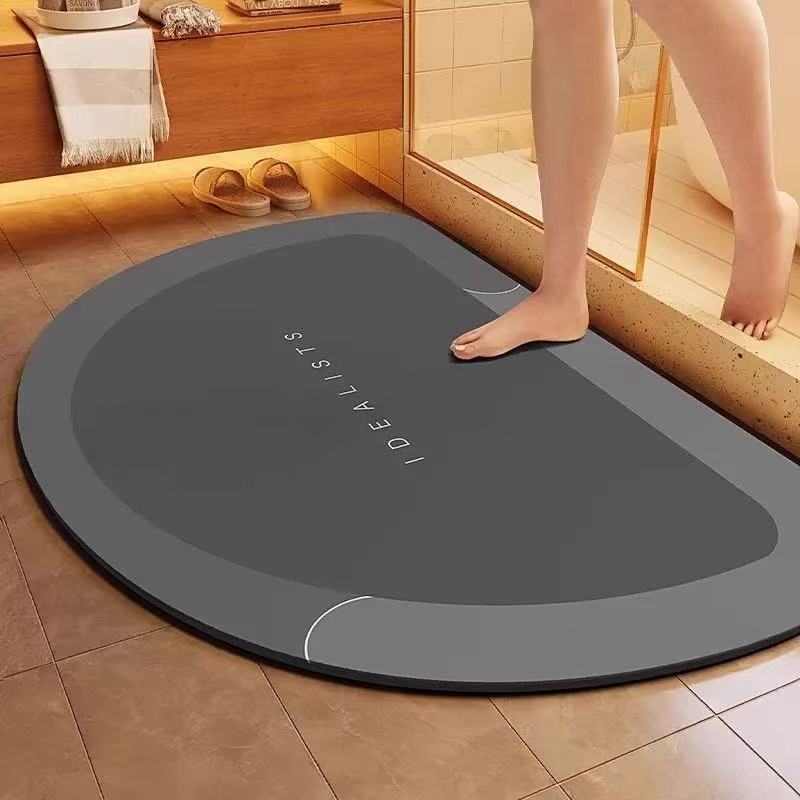 60*90CM Ultraabsorberende Hurtigtørkende Badematte- Myk, Sklisikker Diatoméjorddesign for Dusj, Badekar& Dør, Perfekt Hjemmedekorasjonstilbehør