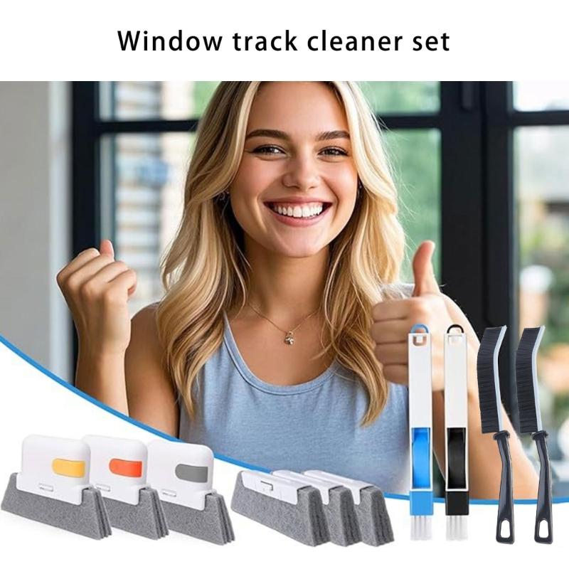 7Piece Comprehensive Window Track and Grooves Cleaning Brush Set for Deep Dust Removal Cleaner Effective Scrub Tool