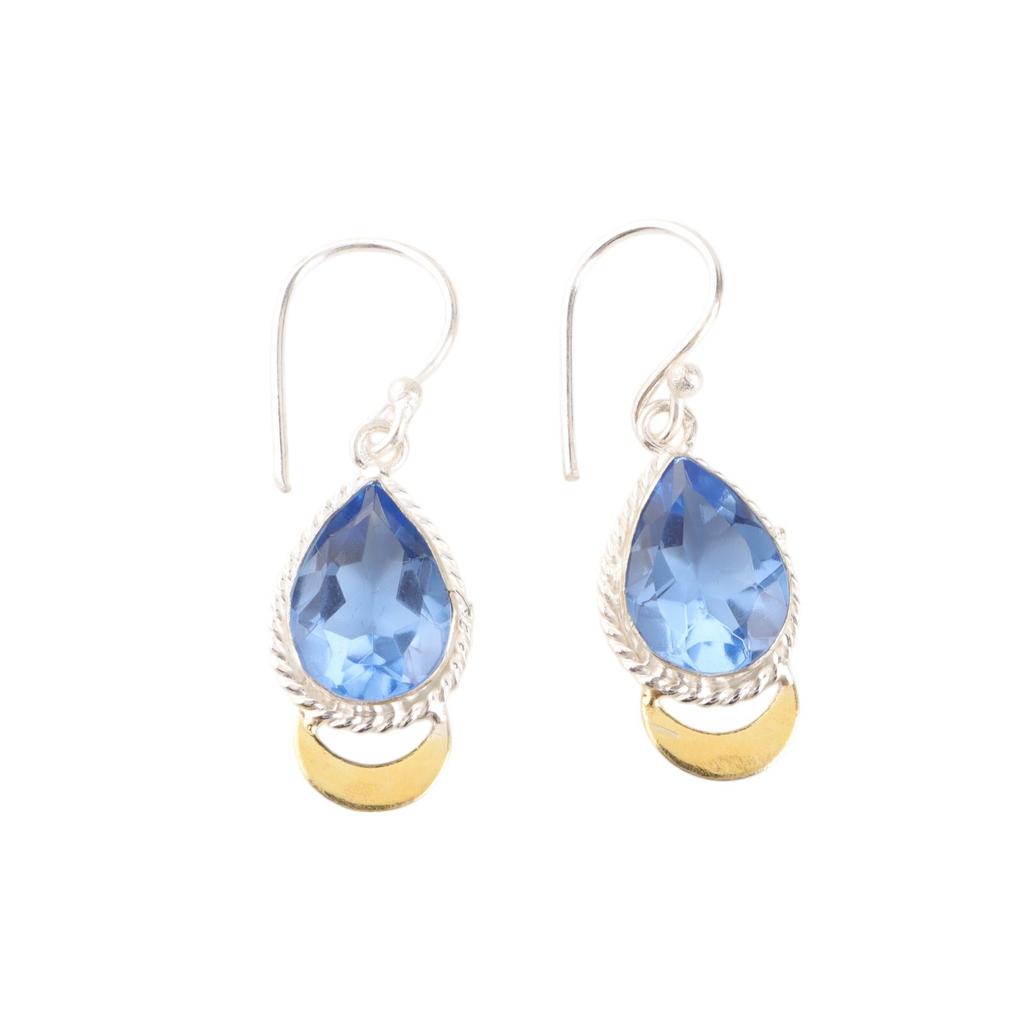 Tanzanite Gemstone 925 Fine Silver Handmade Jewelry Girls Earrings 1.5" For Gift EE-162-6