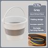 Silicone Bucket for Fishing Folding Bucket Car Wash Outdoor Fishing Supplies Square 17L Bathroom Kitchen Camp Bucket