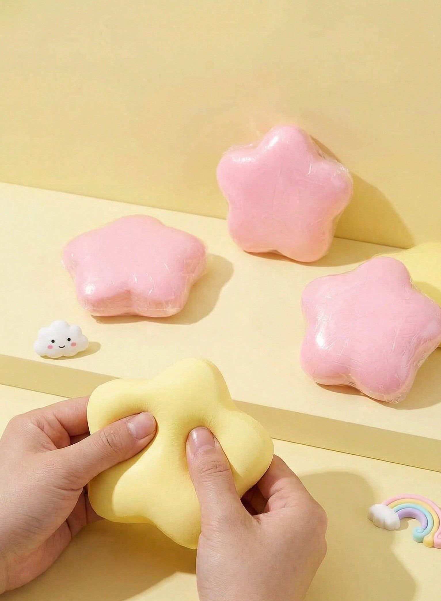 

1/3 Lucky Star Bread, Super Plush Gentle-Recovery Press , Realistic Bread Stress Relief , Relaxation For Kids Good Gift